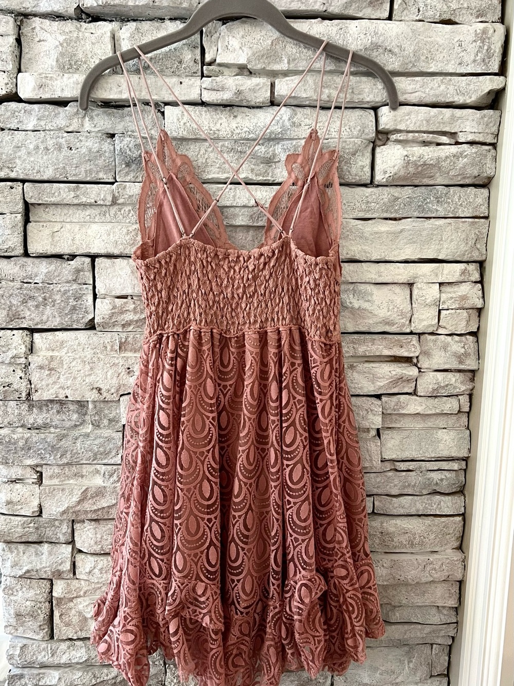 Free People Adella Rose Lace Mini Dress Size Small - Picture 3 of 6
